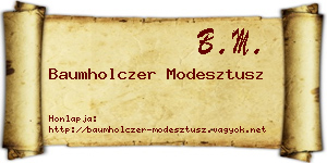 Baumholczer Modesztusz névjegykártya